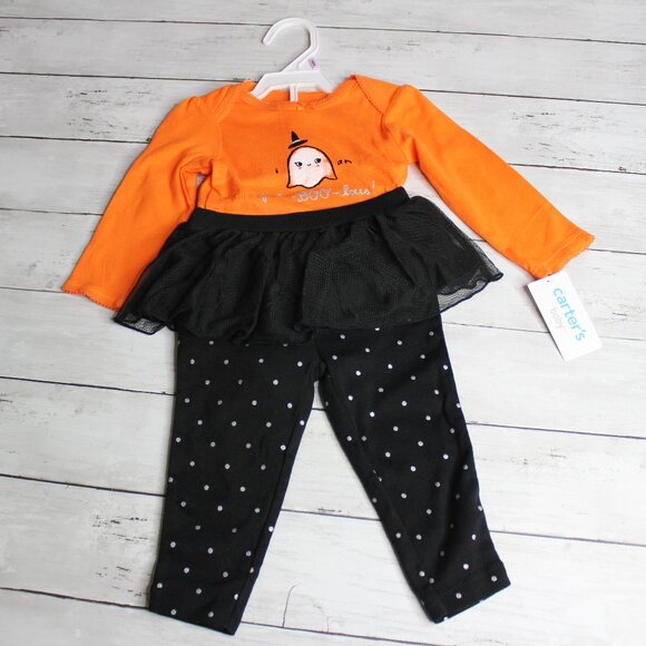 Carter's Halloween Baby Girl's Bodysuit Top Pants Outfit Size 6 Months - Picture 1 of 4